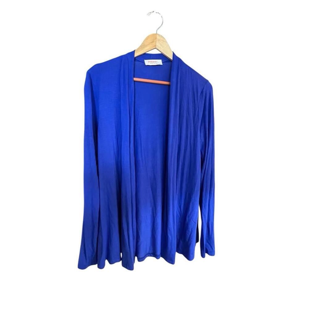 Renee C Blue Open Front Long Sleeve Lightweight Cardigan Women’s Size L